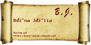 Bóna Júlia névjegykártya